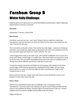Farnham Group B Challenge