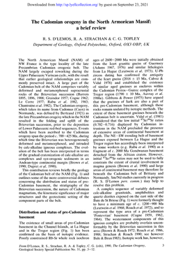 The Cadomian Orogeny in the North Armorican Massif: a Brief Review