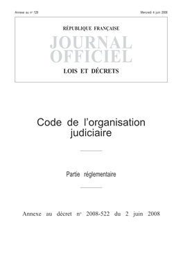 Code De L'organisation Judiciaire