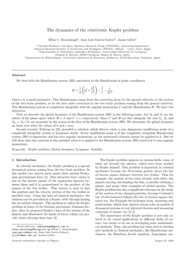 The Dynamics of the Relativistic Kepler Problem