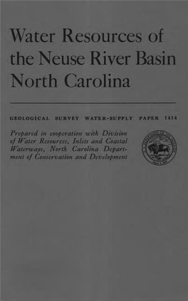Water Resources of the Neuse River Basin North Carolina