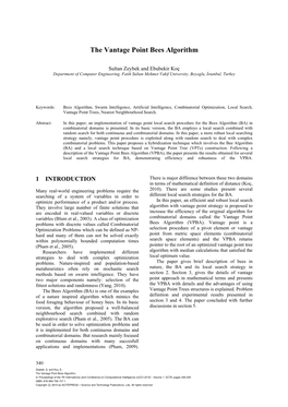 The Vantage Point Bees Algorithm