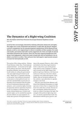 The Dynamics of a Right-Wing Coalition WP How the Failure of the Peace Processes Encourages Domestic Populism in Israel