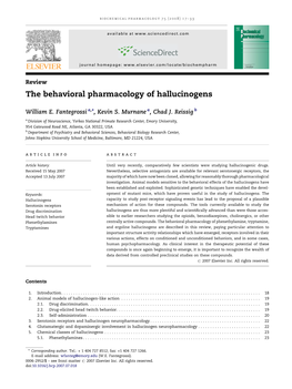 The Behavioral Pharmacology of Hallucinogens