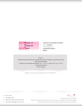 Redalyc.Differences Between Offensive and Defensive Ratings Of