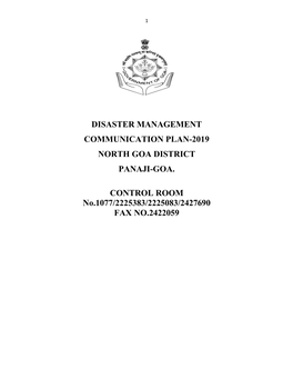 Communication Plan 2019 North Goa District.Pdf