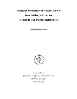 Molecular and Isotopic Characterization of Terrestrial Organic Carbon Released to (Sub-)Arctic Coastal Waters