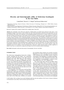 Diversity and Biostratigraphic Utility of Ordovician Brachiopods in the East Baltic