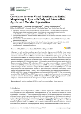 Correlation Between Visual Functions and Retinal Morphology in Eyes with Early and Intermediate Age-Related Macular Degeneration