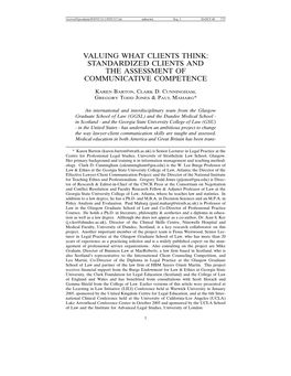 Standardized Clients and the Assessment of Communicative Competence