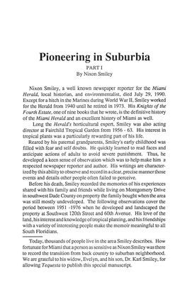 Pioneering in Suburbia PART I by Nixon Smiley