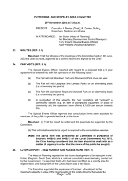 Biscot, Crawley and High Town Area Committee