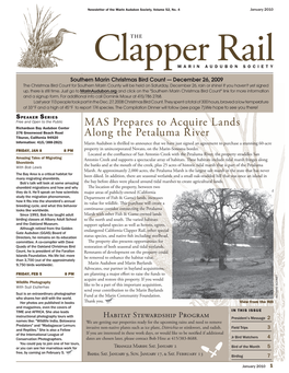 Clapper Rail, Other Special Directors, He Remains on Its Education Status Species, and Native ﬁ Sh Including Steelhead