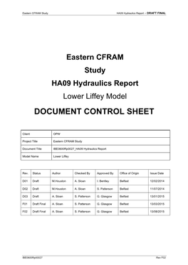 Eastern CFRAM Study HA09 Hydraulics Report Lower Liffey Model