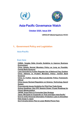 Asia-Pacific Governance Watch