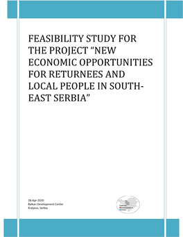 Feasibility Study for the Project “New Economic Opportunities for Returnees and Local People in South- East Serbia”