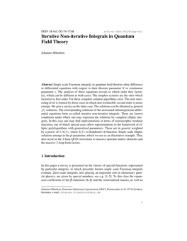 Iterative Non-Iterative Integrals in Quantum Field Theory