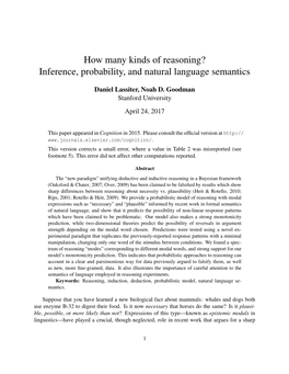 How Many Kinds of Reasoning? Inference, Probability, and Natural Language Semantics