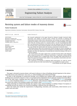 Resisting System and Failure Modes of Masonry Domes