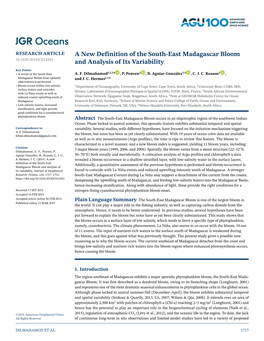 A New Definition of the South-East Madagascar Bloom and Analysis Of