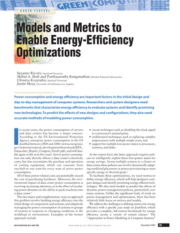 Models and Metrics to Enable Energy-Efficiency Optimizations