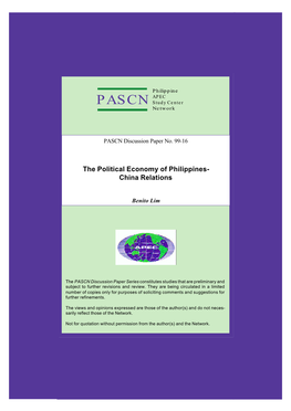 The Political Economy of Philippines- China Relations