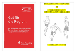 Schulsportwettbewerbe Im Schulamtsbereich Schmalkalden- Meiningen Schuljahr 2011/12