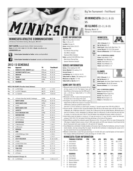 2012-13 Schedule Minnesota Athletic Communications