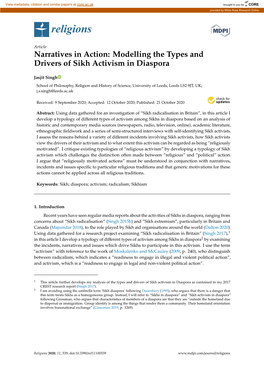 Modelling the Types and Drivers of Sikh Activism in Diaspora