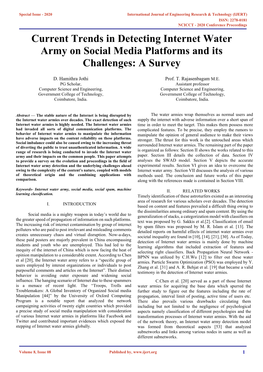 Current Trends in Detecting Internet Water Army on Social Media Platforms and Its Challenges: a Survey