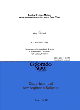 Tropical Cyclone Motion: Environmental Interaction Plus a Beta Effect