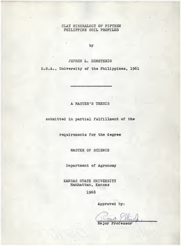 Clay Mineralogy of Fifteen Philippine Soil Profiles