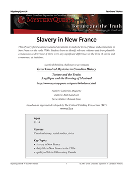 Slavery in New France