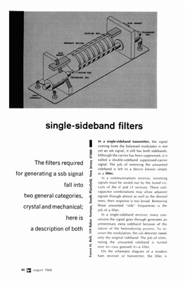 Single-Sideband Filters [Ham-Radio 1968-08 8P]