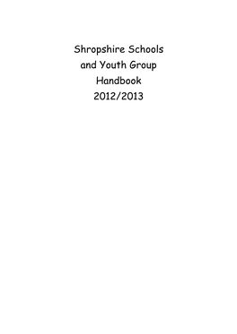 Shropshire Schools and Youth Group Handbook 2012/2013
