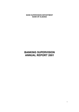 Banking Supervision Annual Report 2001