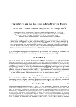 The Solar Pp and Hep Processes in Effective Field Theory