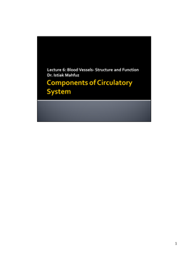 Components of Circulatory System- Blood Vessels by Dr. Istiak Mahfuz