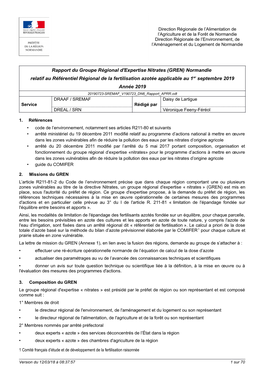 Rapport Du Groupe Régional D'expertises