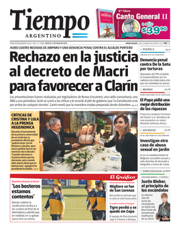 Rechazo En La Justicia Al Decreto De Macri Para Favorecer a Clarín