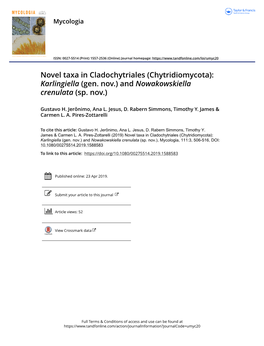 (Chytridiomycota): Karlingiella (Gen