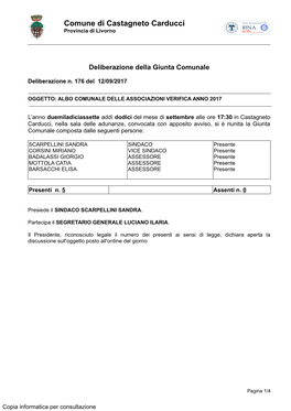 Comune Di Castagneto Carducci Provincia Di Livorno