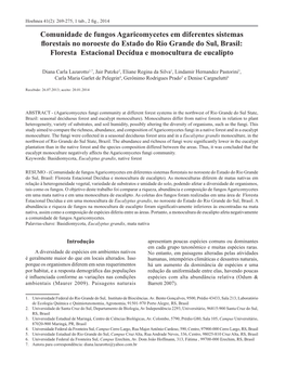 Comunidade De Fungos Agaricomycetes Em Diferentes