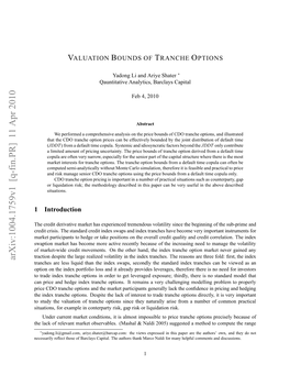 Valuation Bound of Tranche Options