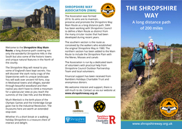 THE SHROPSHIRE the Association Was Formed WAY 2016