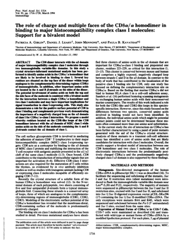 The Role of Charge and Multiple Faces of the Cd8a/A Homodimer