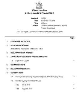 Public Works Committee Agenda Package