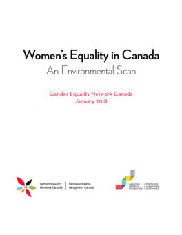 Women's Equality in Canada: an Environmental Scan