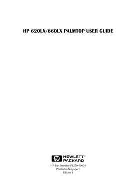 Hp 620Lx/660Lx Palmtop User Guide