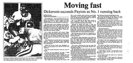 Dickerson Succeeds Payton As No. 1 Running Back